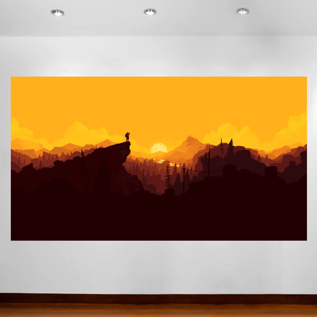 Firewatch المشارك عادية الإجهاد الإغاثة مغامرة لعبة المشارك قماش جدار اللوحة غرفة المعيشة جدار ديكور ملصقات الحائط ديكور المنزل #6