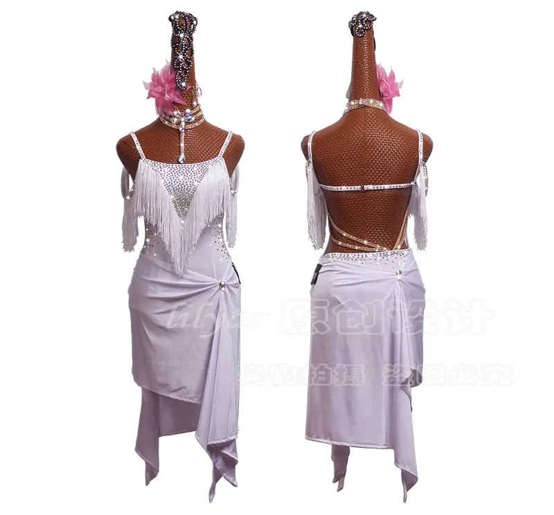 

New Custom Latin Rumba Dance Dress Competition Costume Performance Dress Rhinestone Adult Children Various Colors LILYAR