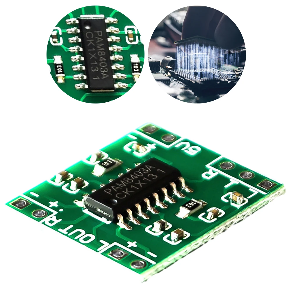 PAM8403 Audio Power Amplifier Module 2.5V-5.5V 2 Channels Mini Power Amplifier Board Module Class D USB Power Supply for Arduino