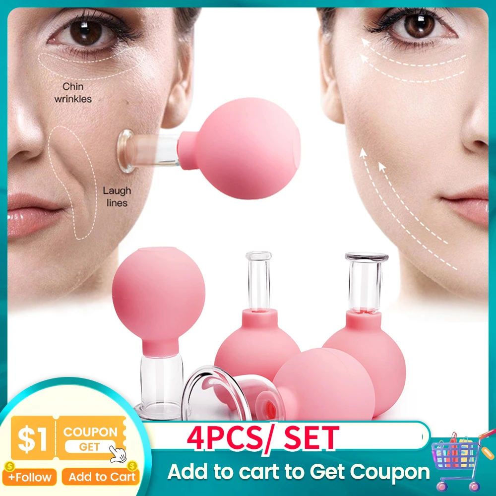 Rubber Massage Body Cups Vacuum Cupping Glasses Face Skin Lifting Body Facial Cups Anti Cellulite Chineses Cupping Therapy Tool