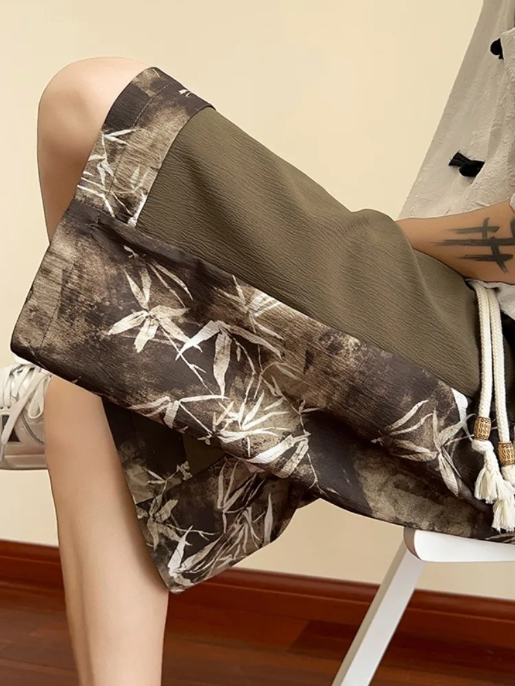 

Новые китайские мужские спортивные брюки: летние, тонкие, свободные, струящиеся, повседневные, прямые, широкие, модные шорты-бриджи