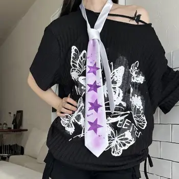 Y2K 星形領帶,休閒百搭,窄款可調節,亮面,甜美柔軟,男女通用,適合派對佩戴。 10 最佳銷售 星形領帶 - №8