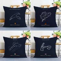 Formula 1 Imola Monaco Circuit F1 Pillow Case Sofa Decorative Home Double-sided Printing Short Plush Cushion Pillow Cover Gift