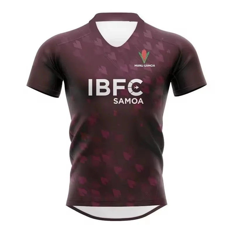 Samoa Rugby 2026 Neue Rugby-Trikots, T-Shirts, Oberteile, atmungsaktive, schnell trocknende, modische Freizeitkleidung – Eltern-Kind – Detail 4