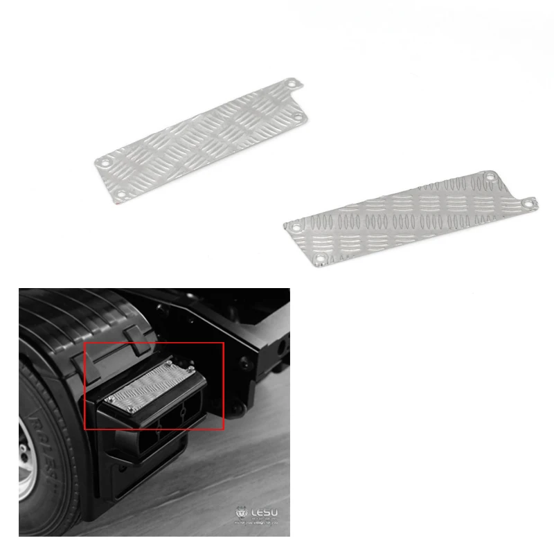 LESU Metal Decorative Metal Antiskid Plate For 1/14 DIY Tamiyaya Toys Taillight RC Tractor Truck Trailer Th05807-SMT8