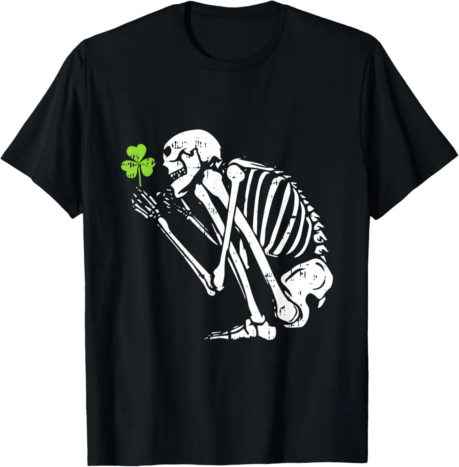

Skeleton Shamrock St Patricks Day Clover Leprechaun Hat T-Shirt