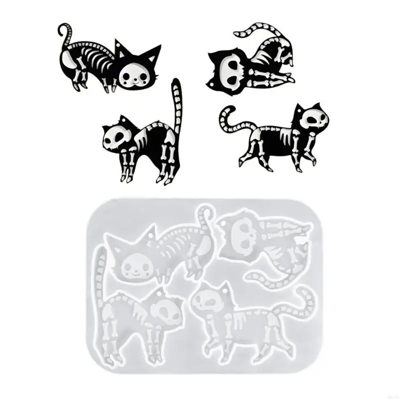 

Halloween Silicone Mould Set for Resin Art Skull Cats Keychain Pendant Jewelry Supplies Reusable Safe Template 964A