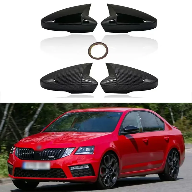 

2 шт. сменная черная зеркальная крышка для Skoda Octavia MK3 5E Škoda Scout Carbon Look, боковые крышки зеркал заднего вида, бухта