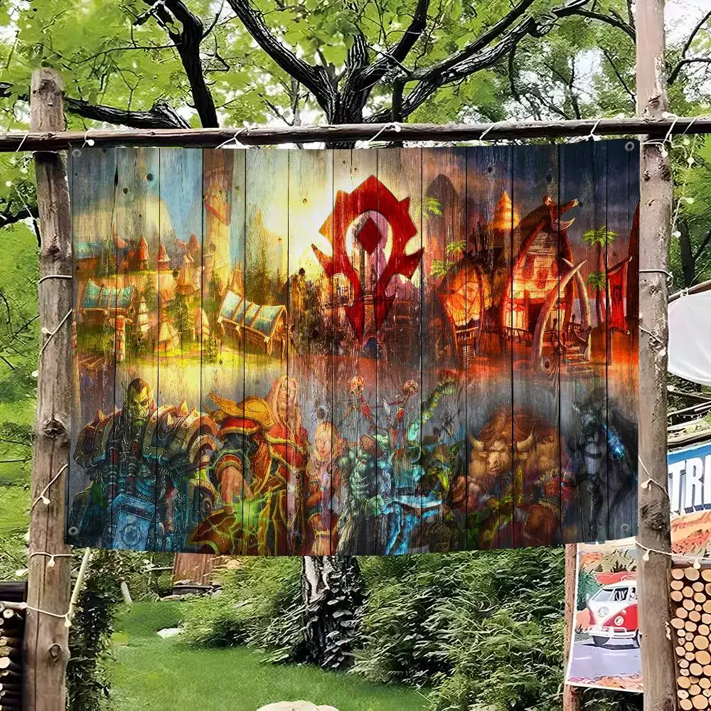 Game World of Warcraft Small Size Cheerleading Banner Hand Pulled Flag Outdoor Atmosphere Flags