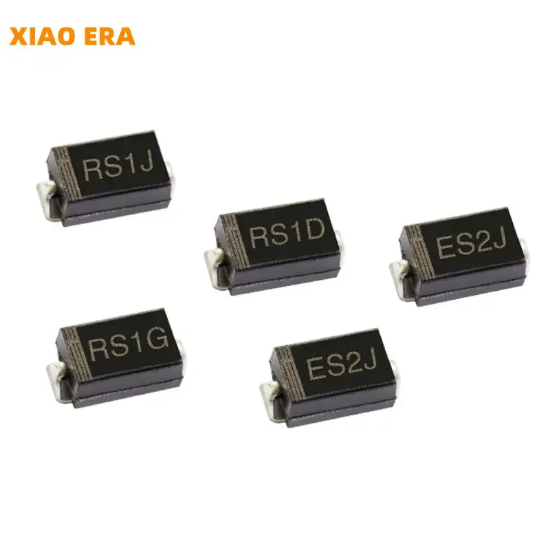 50szt SMD Dioda prostownicza DO-214AC RS1K RS1J RS1B RS1M RS1G RS2M RS1D RS1A 1A 50V 100V 200V 400V 600V 800V 1000V SMA