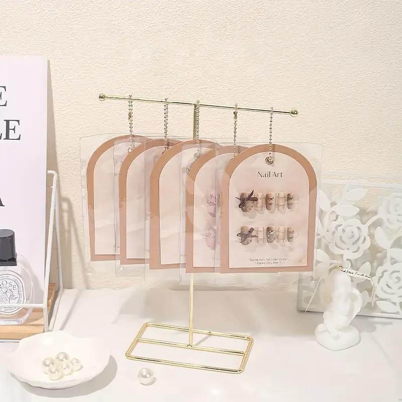 Soporte de exhibición de manicura con bolsa para el polvo, organizador de estudio de uñas transparente, herramienta de exhibición de muestras de uñas postizas de salón profesional, 1 Uds.