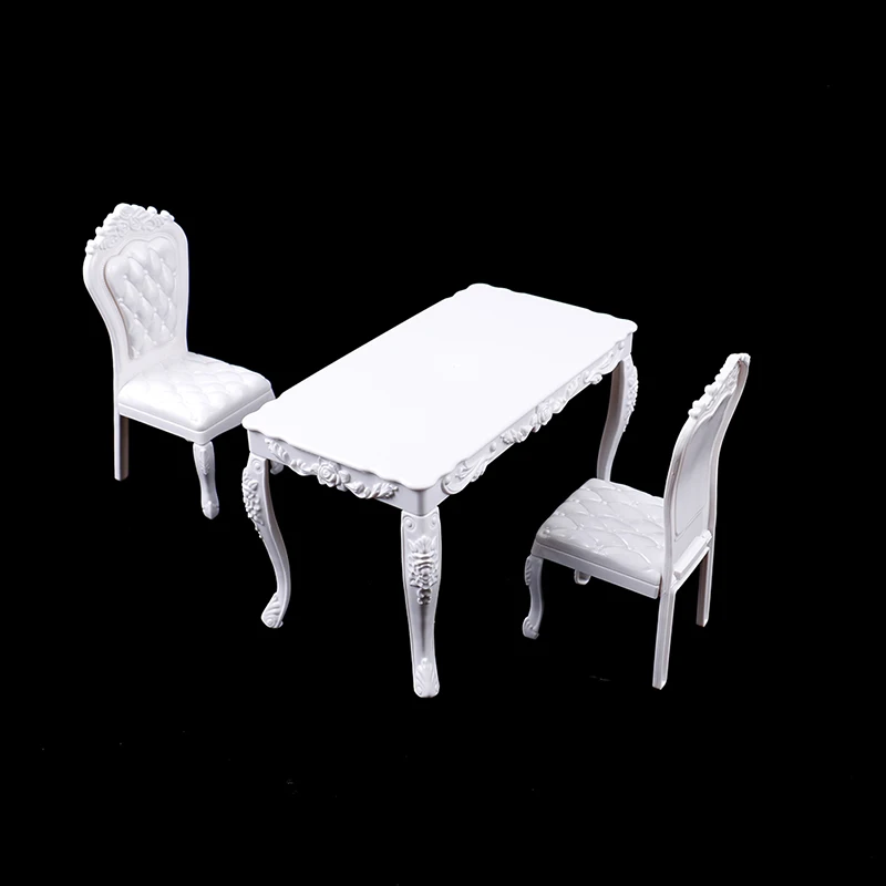 1/6 bjd doll dining table set chair miniature Kitchen Furniture Computer Office Desk Chair For Dollhouse Decoration