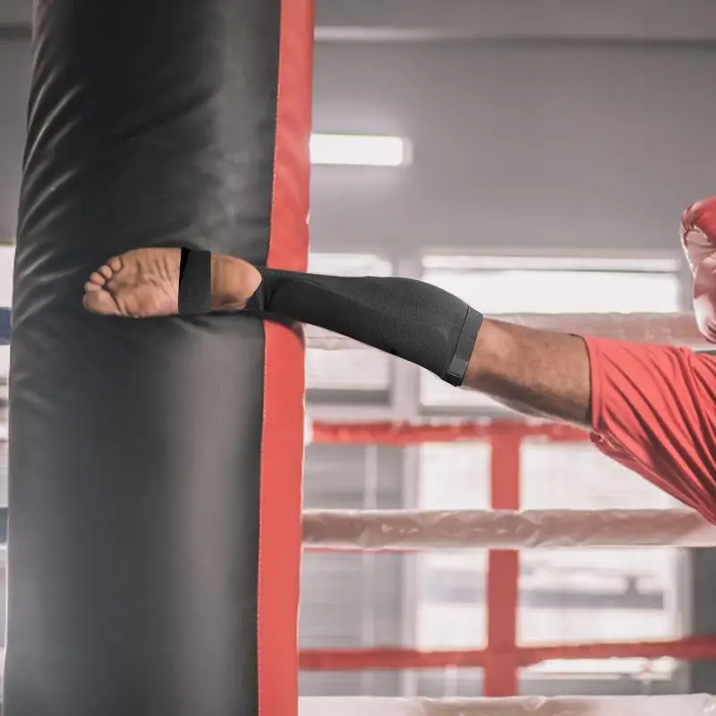 Taekwondo Training protezioni per il supporto delle gambe spugna parastinchi da boxe MMA protezione per la caviglia Instep protezione per i piedi