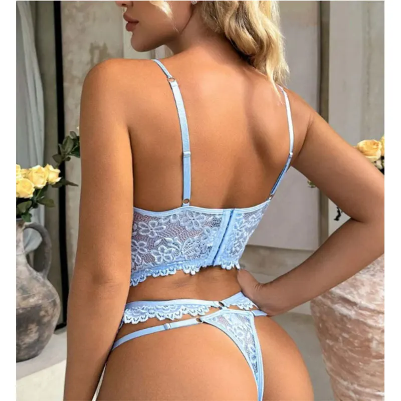 Sexy Bikini Set Lace Hollow Out Beachwear Thong Push Up Brazilian Lingerie Set Elegant Ladies Micro Bikini Swimsuit Costumes