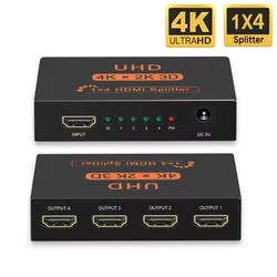 Hdmi-スプリッター1080p,4k,デュアルディスプレイ,電源付き,hdtv用,ps3/4,スイッチ,hdmi互換 ,4K HDMI Splitter 1080P Dual Display Converter with Power for HDTV DVD PS3/4 Xbox HDMI-compatible Switch Switcher