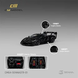 CM MODEL 1:64 SennaGTR Black Diecast Model Car