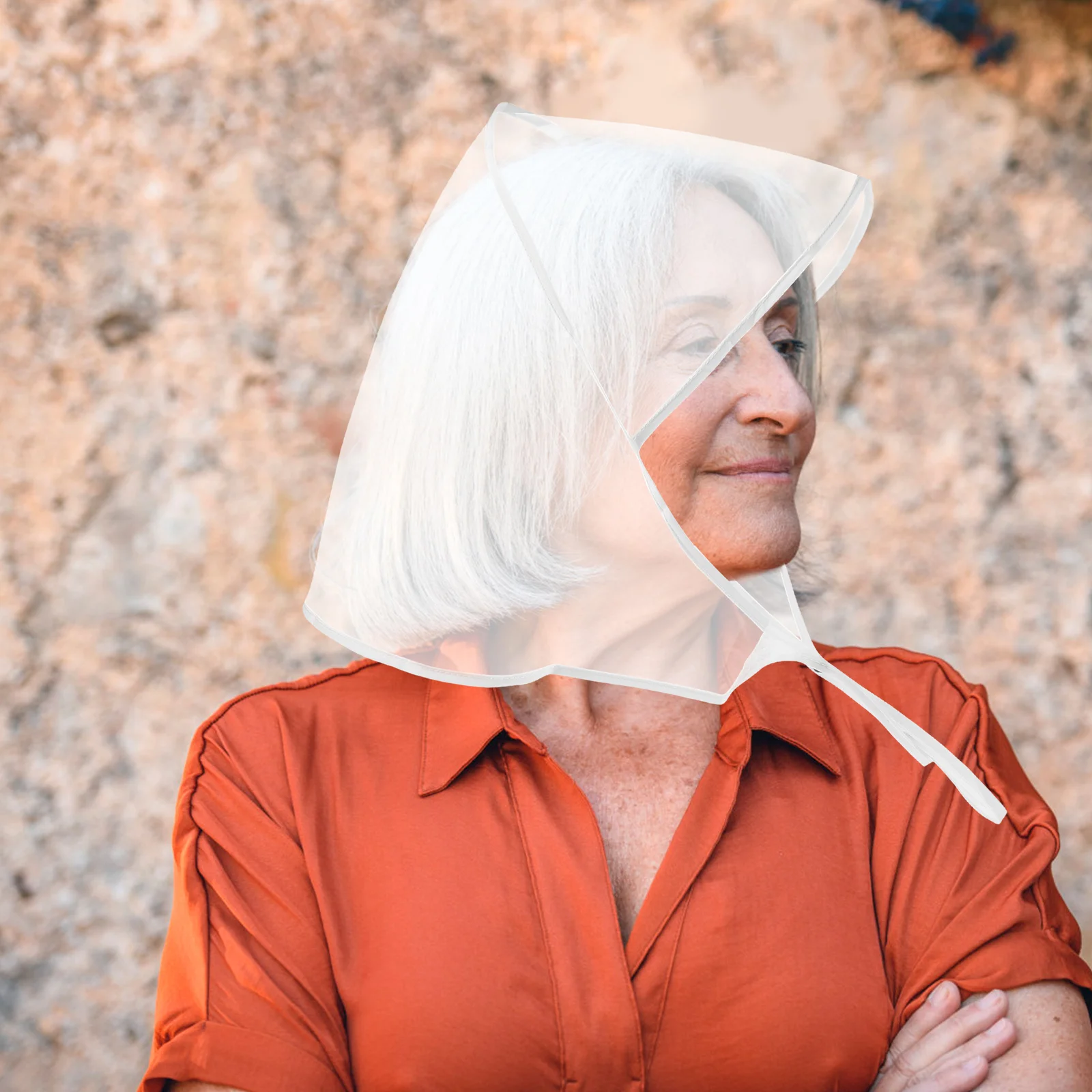 

5pcs Waterproof Bonnet Clear Rainproof Cap For Women Reusable Pe Rain Hat Portable Folding Hair Protector Outdoor Travel