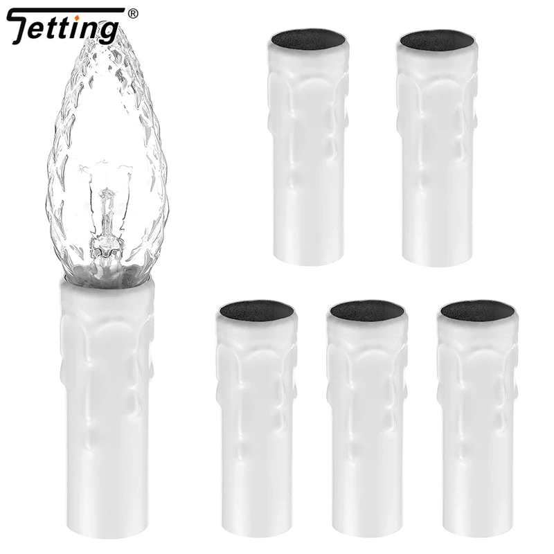 10Pcs Candle Light Socket Covers E14 Candle Covers Sleeves Flame Retardant Vintage Chandelier Lamp Shade for Hotel Dining Room view 2