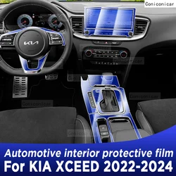 For KIA XCEED 2022-2024 Center Console Gear Panel Screen TPU Car Interior Protective Film Anti-Scratch Repair Sticker