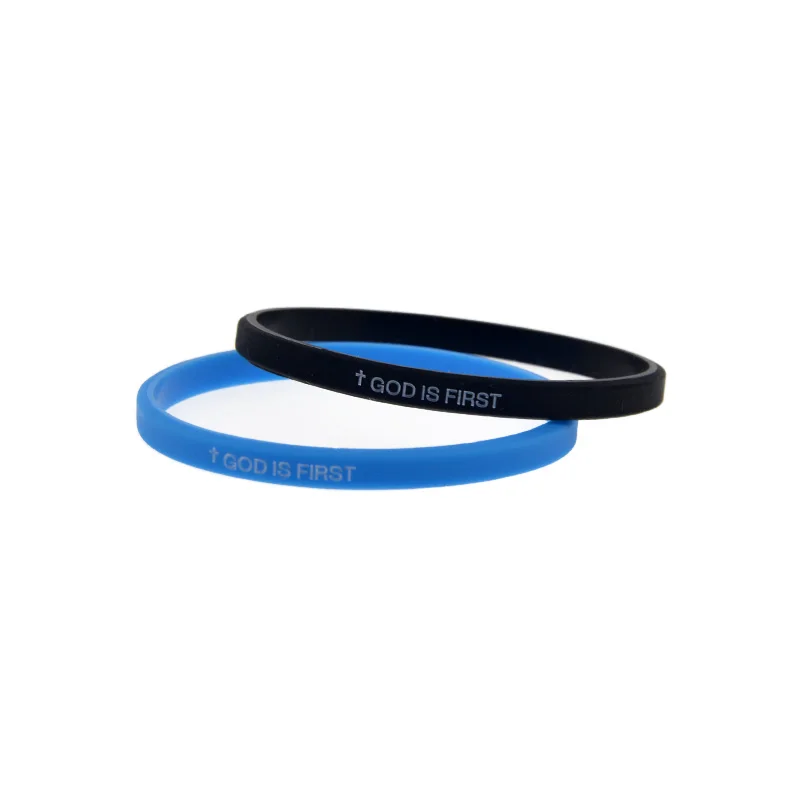 1PC/3PCS God Is First Christian Silicone Bracelet For Church Fellowship & Student Events