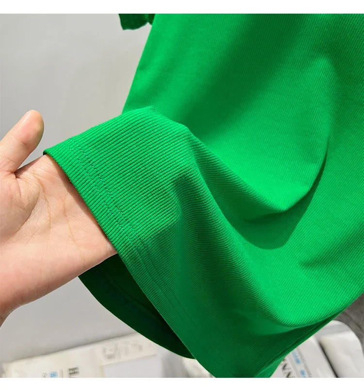 Nischen-Design Slim Fit Kurzarm Damen T-Shirt 2026 Sommer Neuheit V-Ausschnitt Poloshirt Einzigartiges Elegantes Top Koreanisches Einfarbiges Tee – Detail 22