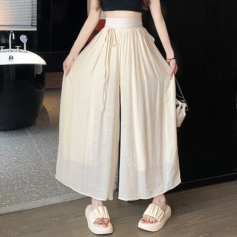 

Summer Casual Baggy Wide Leg Pants Women 2023 Streetwear Fashion High Waist Loose Flare Leggings Pant Trousers Pantalon