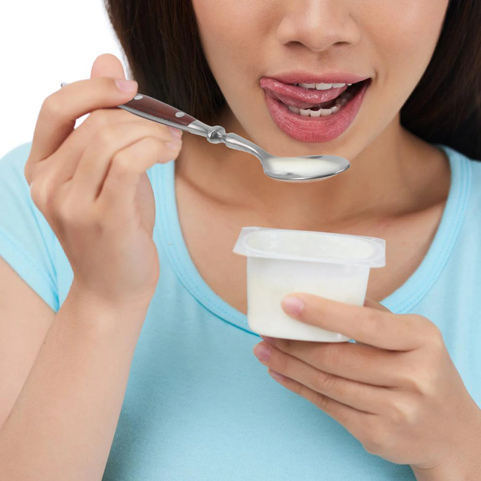 

Stainless Steel Tea Spoon with Exquisite Wood Handle Comfortable Grip Dessert Ice Cream Coffee Stirring Spoons