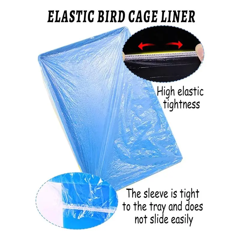 Cost Effective Universal Clear Plastic Bird Cage Liners 50 Pcs Disposable Parakeet Cage Liner Bag Parrot Cage Tray Liners Film