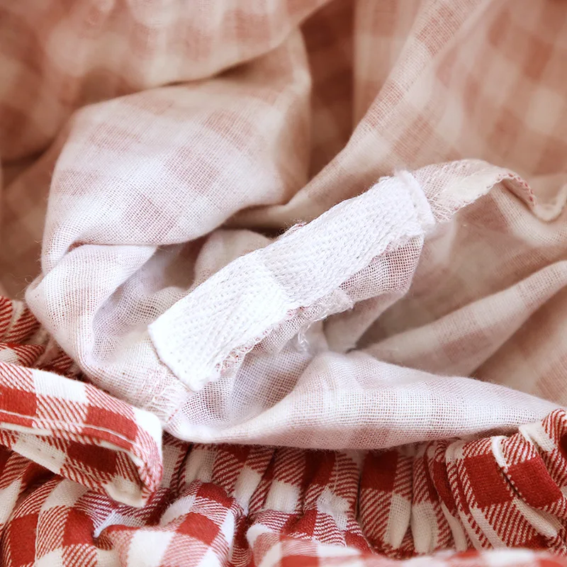 2024 Nieuwe Japanse Lente/Zomer Paar Nachtkleding 100% Puur Katoen Gaas Mannen En Vrouwen Lange Broek Dunne Plaid losse Thuis Broek
