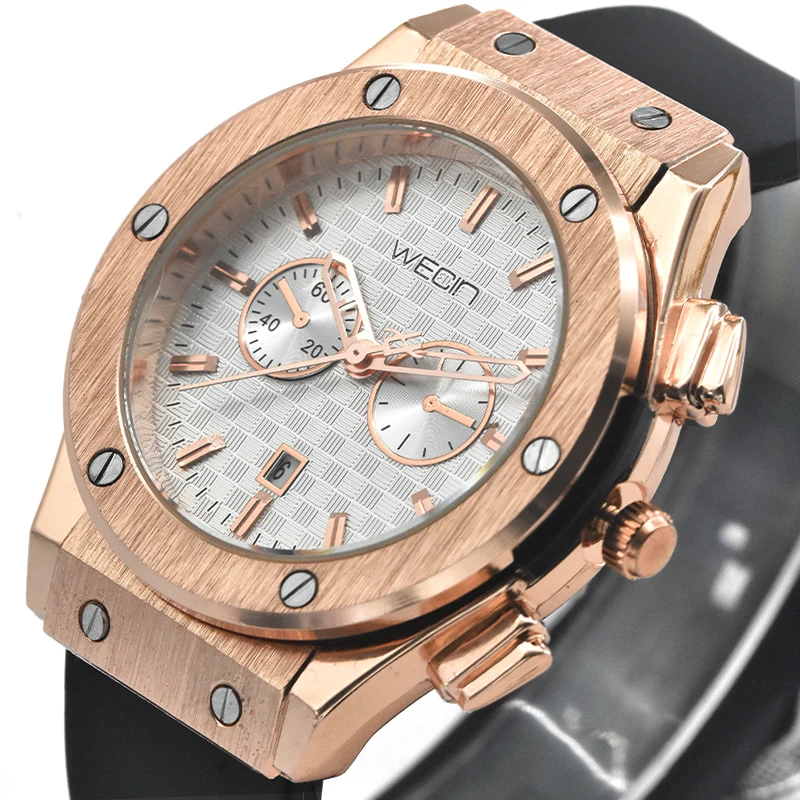 달력이있는 스포츠 실리콘 시계 클래식 대형 다이얼 패션 대기 커플 야외 트윈 배럴 남성용 및 여성용 시계