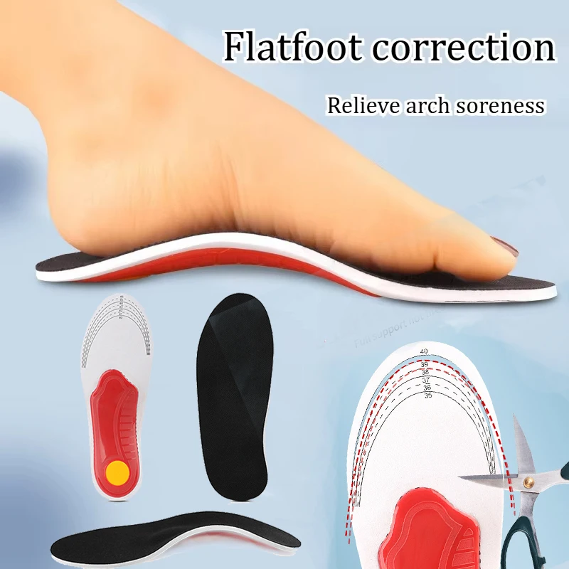 

2pc Orthotic Insole Arch Support Flatfoot Orthopedic Insoles for Feet Ease Pressure Air Movement Damping Cushion Padding Insole
