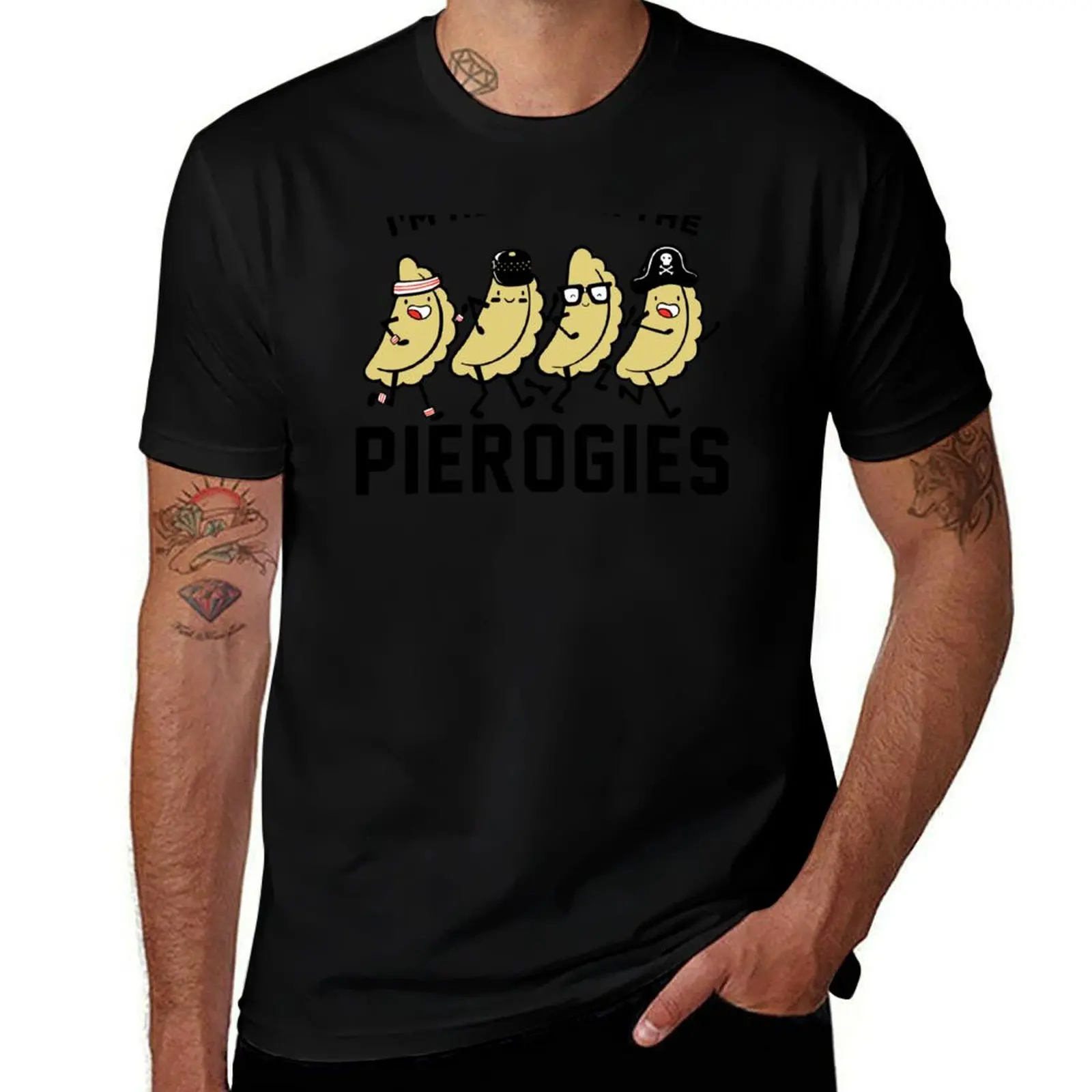 I'm Here for The Pierogies T-Shirt plain oversized graphic tee funny costumes rapper graphic tees men workout shirt