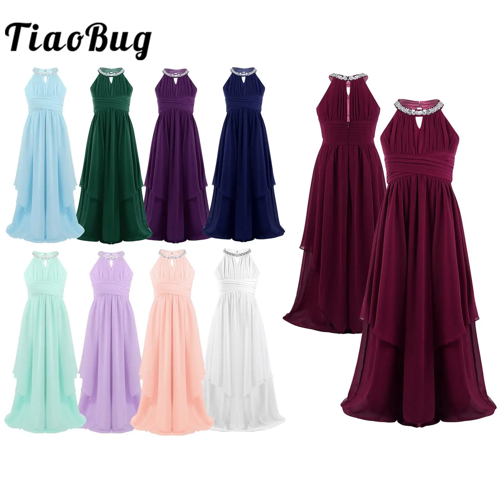 

Kids Dresses for Girl Chiffon Princess First Communion Dress Teens Pageant Wedding Party Dress Kids Vestidos Flower Girls Dress