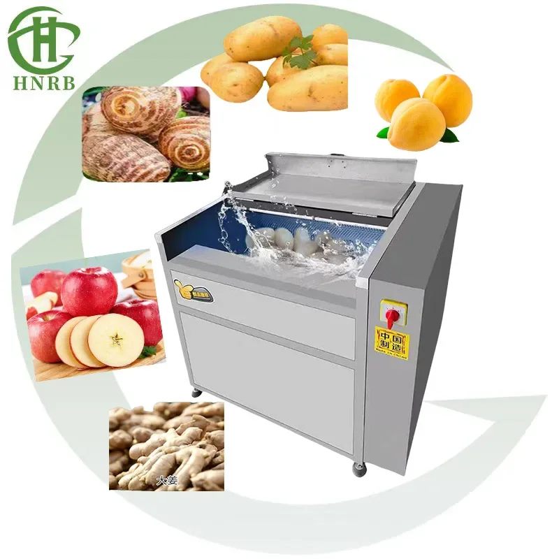 Automatic 150KG/H Potato Washing Machine Fruit Vegetable Washing and Peeling Machine Potato Carrot Peeling Machine