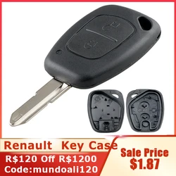 2 Buttons Replacement Car Remote Key Shell with 206 Blade Fit for Renault Traffic Master Vivaro / Movano / Kangoo