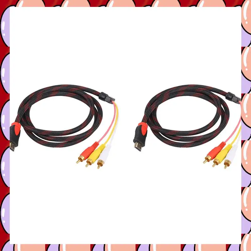 A72Z 2X Male To RCA Video Audio AV Cable Adapter For PS3 PS4 For One Wii,Newest