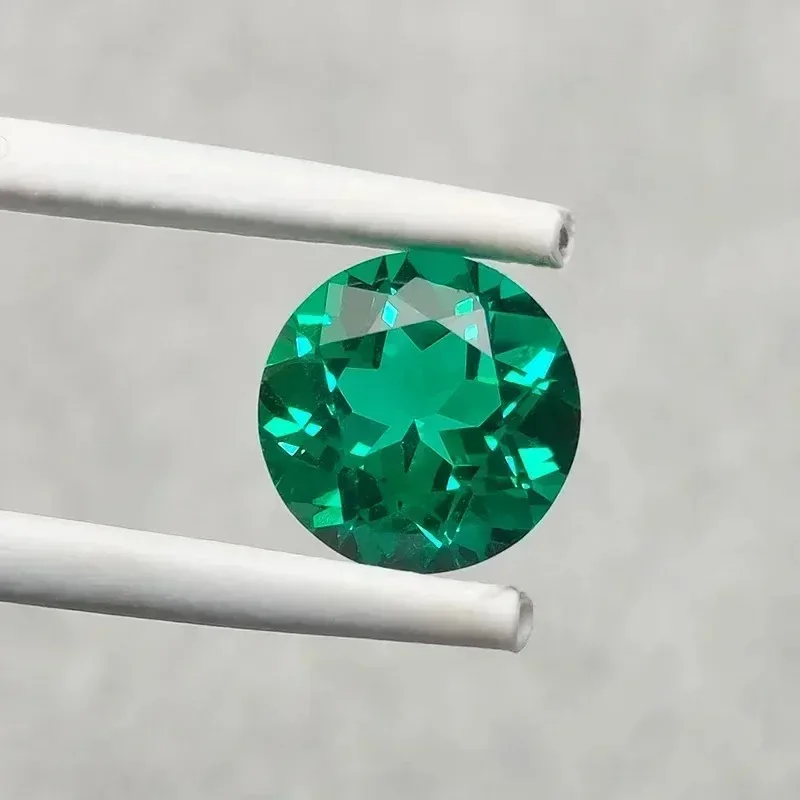 Lab Grown Columbia Emerald Round Shape Hand-cut Gemstone VVS1 for Jewelry Rings Earrings Making Selectable Certificate