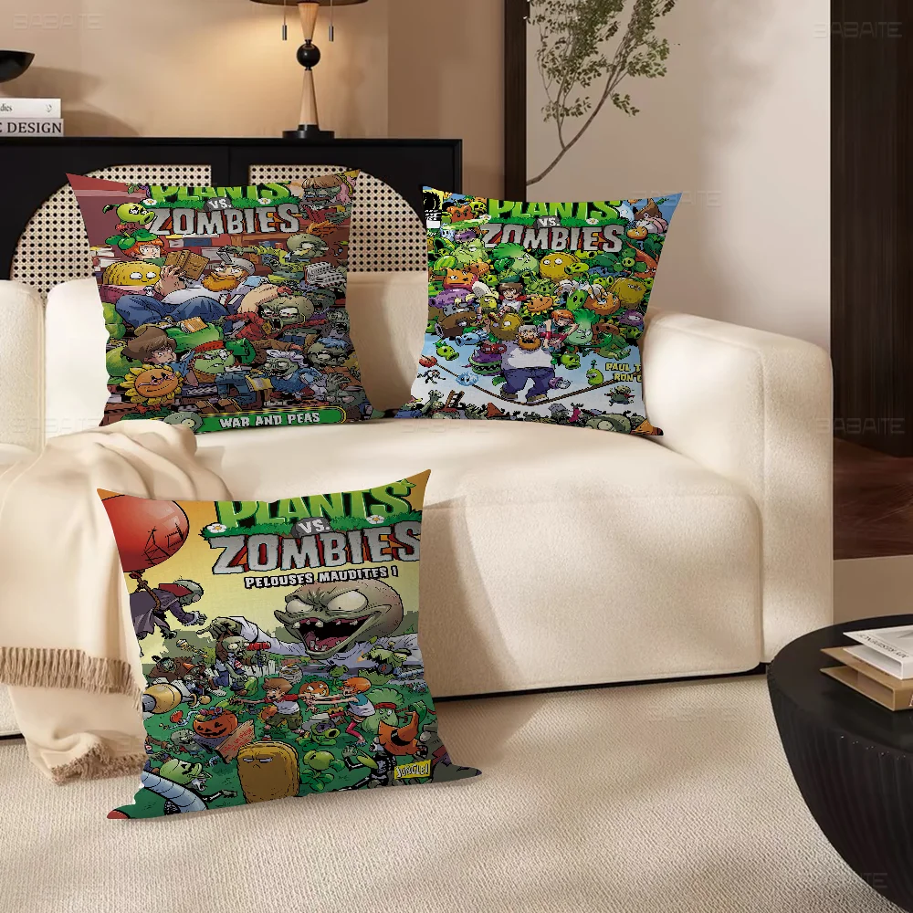 Game P-Plants V-Vs Z-Zombies Personalized Pillow Cover Kids Bedroom Wild Party Decor Pillowcase Kid Birthday Shower Gift