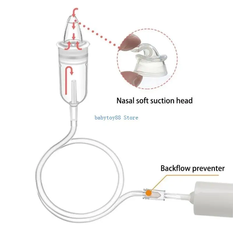 Y4UD赤ちゃん鼻吸引器ポータブルノーズサッカーノーズクリーナーネガティブプレッシャー原理