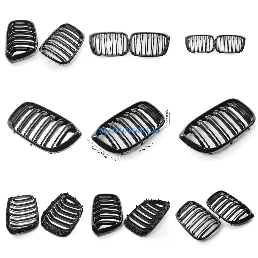 

y1gd 1 Pair Auto Matte Black Front Kidney Grille Grill Single Line for X3 G01 G08 G02 2018-2021 Lightweight