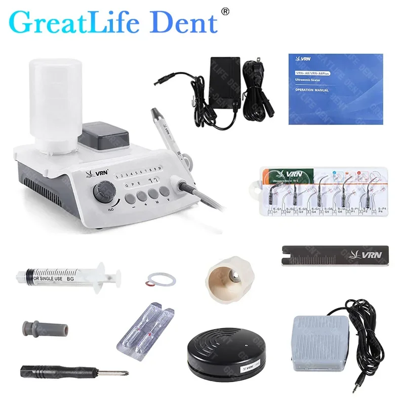 GreatLife Dent 무선 초음파 스케일러(LED 분리형 핸드피스 포함) 무선 풋 스위치 제어 Endo Endodontics 장비