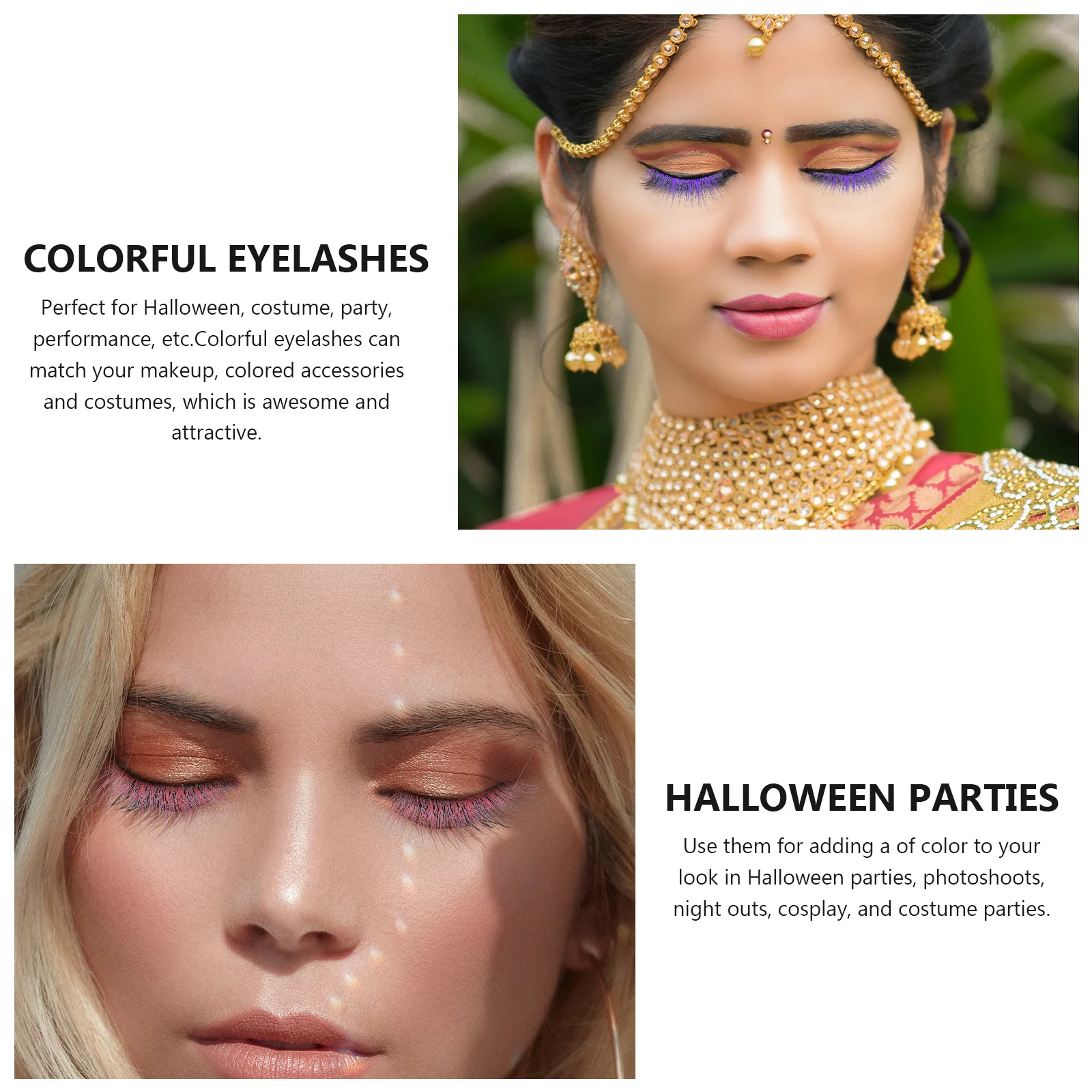 

5Pairs Colorful False Eyelash Premium Safe Material Reusable Lightweight DIY Fake Lashes Perfect for Party Daily Makeup