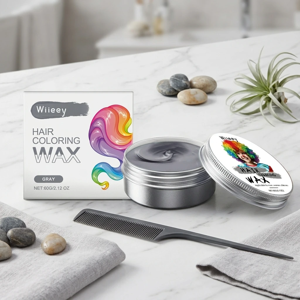 Temporary Gray Hair Dye Instant Natural Color Cream No Ammonia 60g Portable Travel Party Friendly For All Hair Types