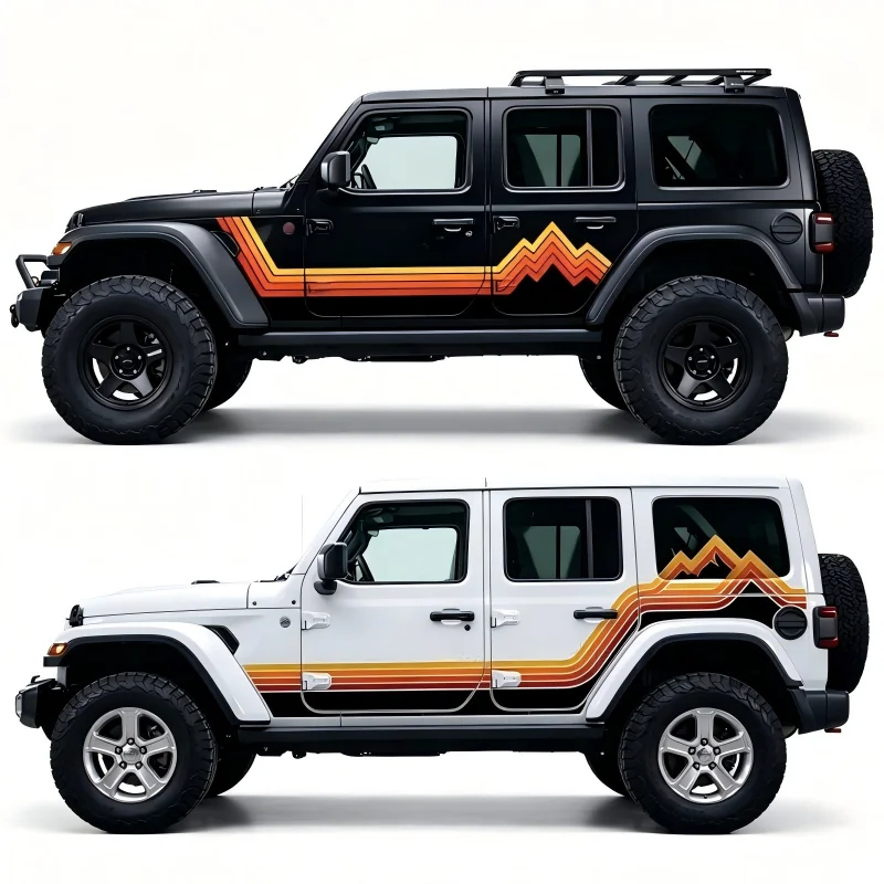 Car Stickers For Jeep Wrangler JL Body Decals Vinyl Graphics Side Stripes Off-Road Rally Livery Auto Exterior Decoration Accesso