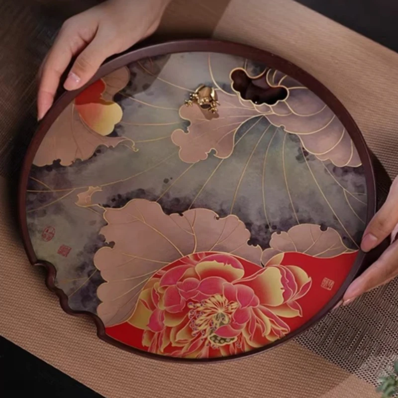 Coasters Drainage Tea Tray Table Vintage Plastic Plate Hospitality Valet Drip Desk Tea Tray Pot Round Bandejas Home Decorationgs