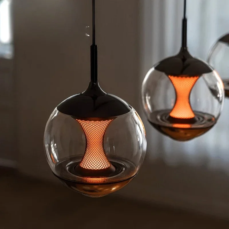 

Restaurant chandelier Italian modern living room dining table lamps Island table glass four-head bar light luxury premium