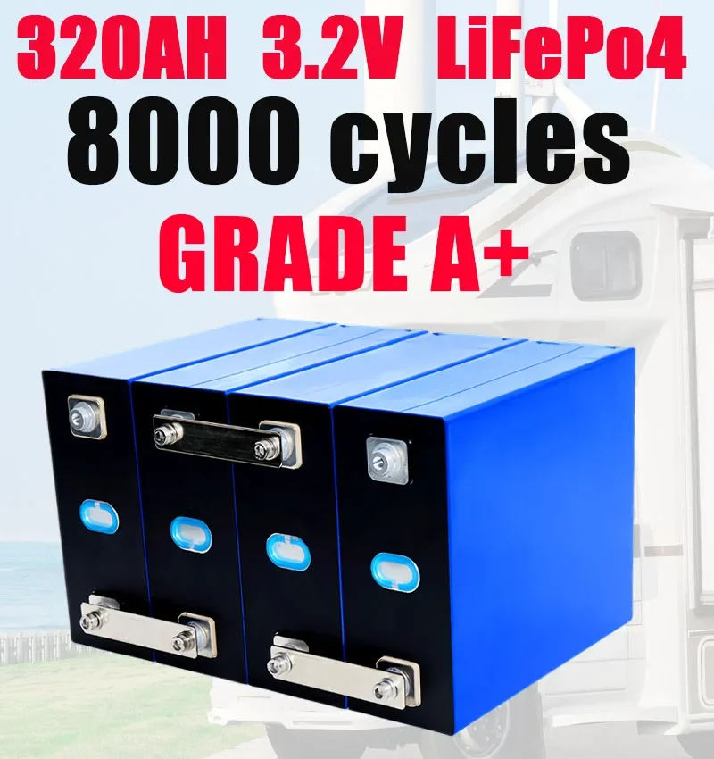 Nowy akumulator 3.2V 320AH Lifepo4 litowo-żelazowo-fosforanowy klasy A 3C High Power DIY 12V 24V RV Solar Duty Free