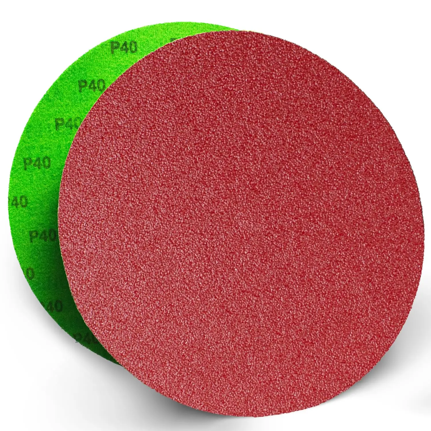 

15 Pack 12 Inch Sanding Discs, Green Round No-Hole Hook and Loop Sandpaper for Wood & Metal Floor Orbital Sander