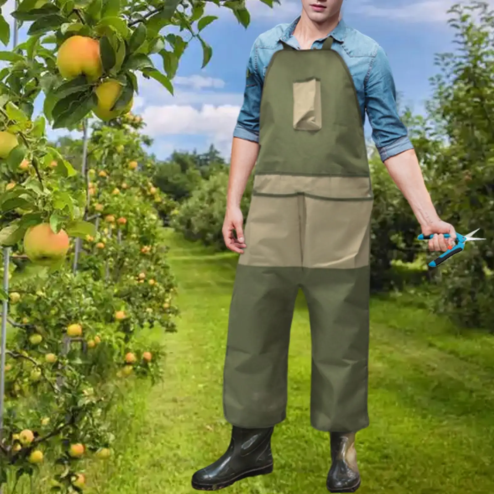 Delantal de jardín impermeable, accesorios para adultos, tela Oxford, herramienta de jardinería con bolsillos para cafetería, tienda, cerámica, jardín, carpintería