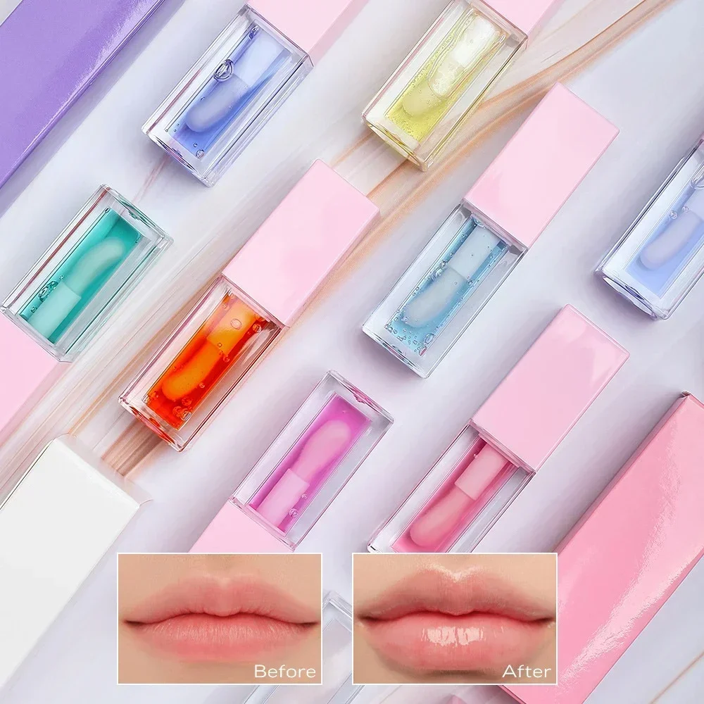Vibrant 30 Shades Natural Plant Based Lip Plumper Oil Moisturizing Clear Gloss Plumping Liquid for Women Girls Daily Makeup